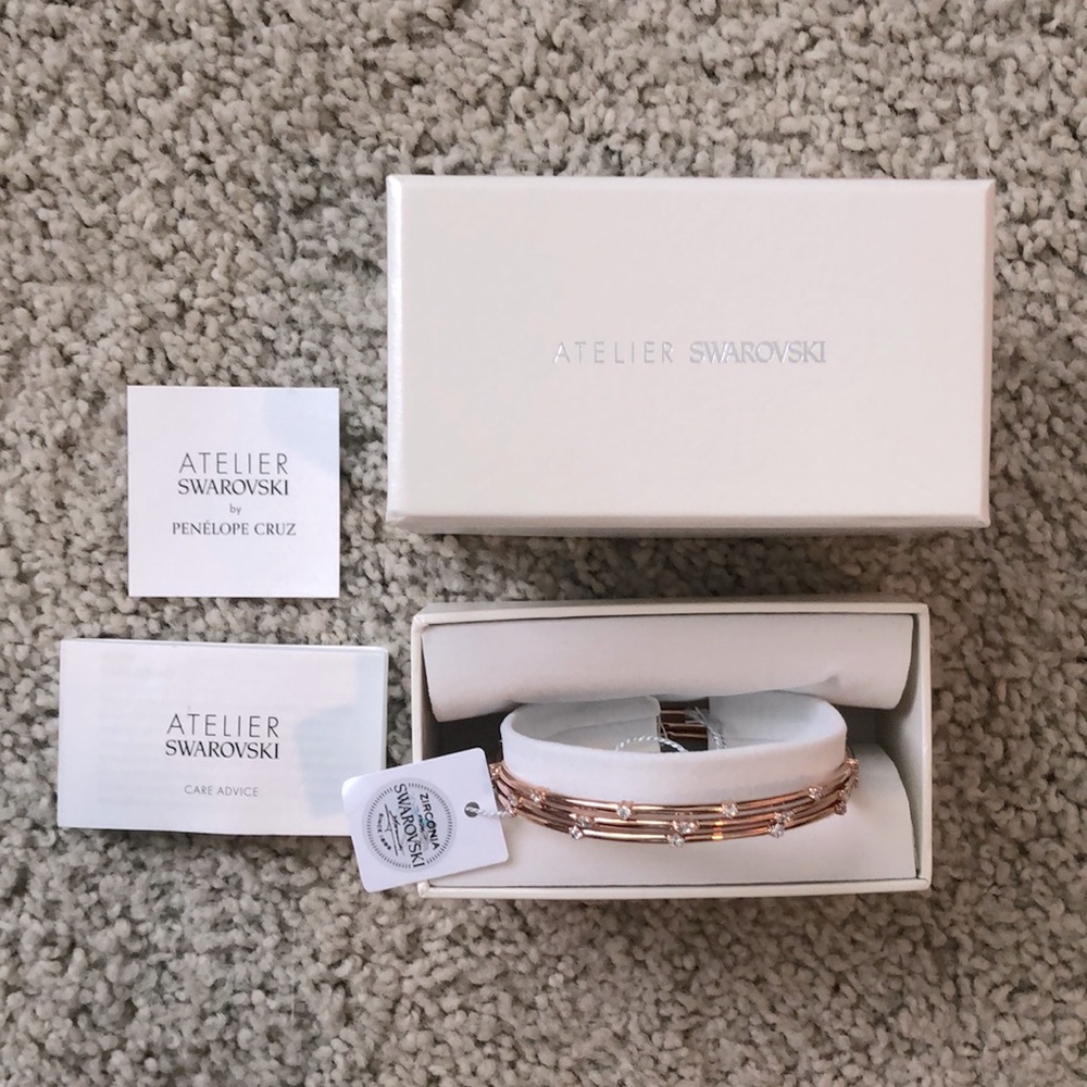 Swarovski Penelope Cruz Moonsun Rose Gold Cluster Bangles